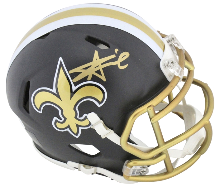 Alvin Kamara Signed New Orleans Saints Blaze Speed Model Mini Helmet (JSA)