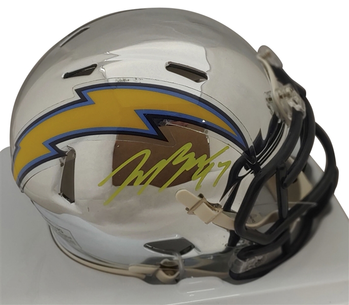 Joey Bosa Signed LA Charger Speed Style Chrome Mini Helmet (Beckett/BAS)