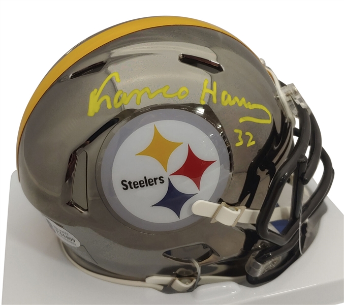 Franco Harris Signed Steelers Speed Chrome Style Mini Helmet with "HOF 90" Insc. (Beckett/BAS)