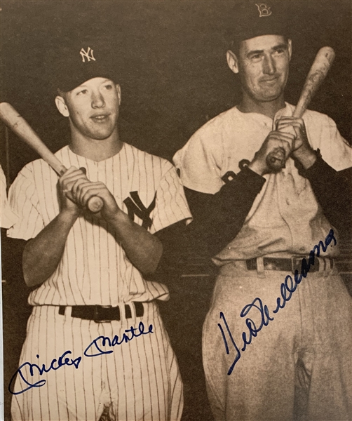 Mickey Mantle & Ted Williams Dual Signed 9” x 11” Photograph (Beckett/BAS Guaranteed)