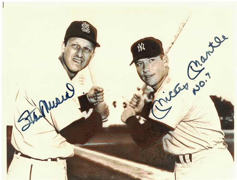 Mickey Mantle & Stan Musial Signed 8" x 10" Photograph (Beckett/BAS)