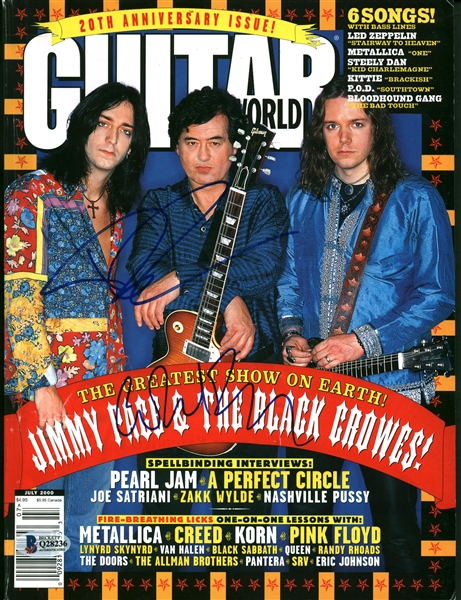 Black Crowes: Chris and Rich Robinson Dual Signed 2000 Guitar Magazine (Beckett/BAS)