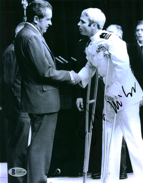 John McCain Signed 8" x 10" Photograph w/ Richard Nixon! (Beckett/BAS)