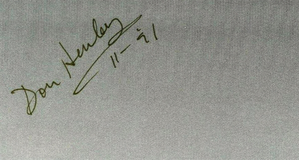 Eagles: Don Henley Rare Signed 2.5" x 4.5" Album Page (JSA)