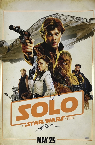 Star Wars Solo Multi-Signed 20" x 30" Mock Poster w/ 2 Signatures! (Beckett/BAS)