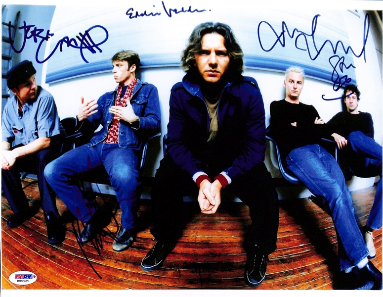 Pearl Jam Rare Group Signed 11" x 14" Color Photograph w/ All Five Members! (PSA/DNA)