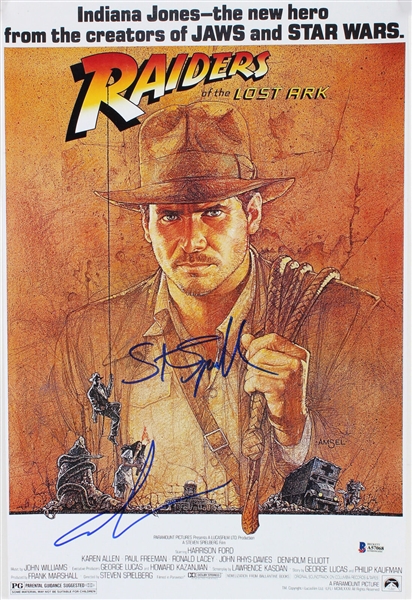 Directing Legends: Steven Spielberg & George Lucas Signed 12" x 18" Photo from "Indiana Jones" (BAS/Beckett)