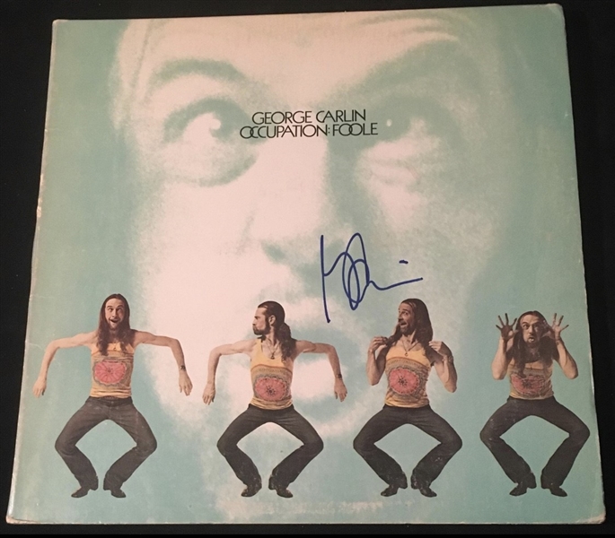 George Carlin Uncommon Signed "Occupation: Foole" Album Cover (ACOA)