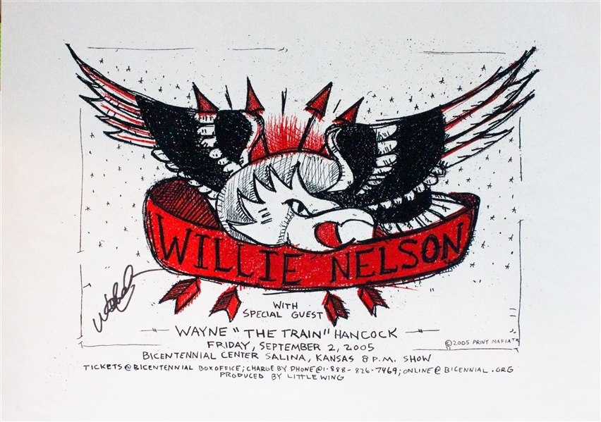 Willie Nelson Signed 2005 Concert Poster (Beckett/BAS)