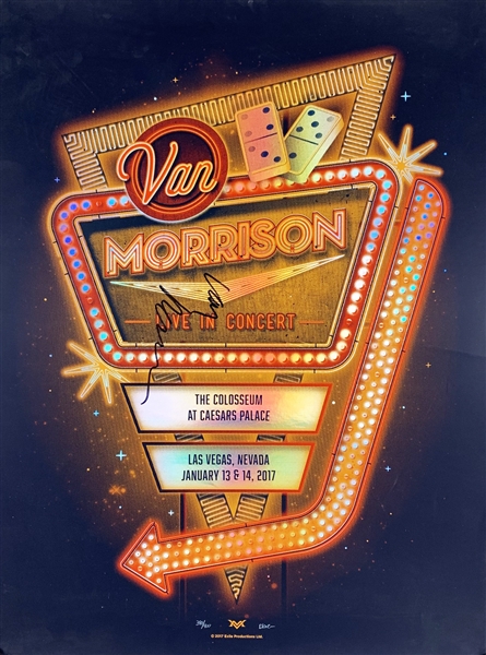 Van Morrison Awesome Signed 2017 Las Vegas Concert Poster (Beckett/BAS LOA)