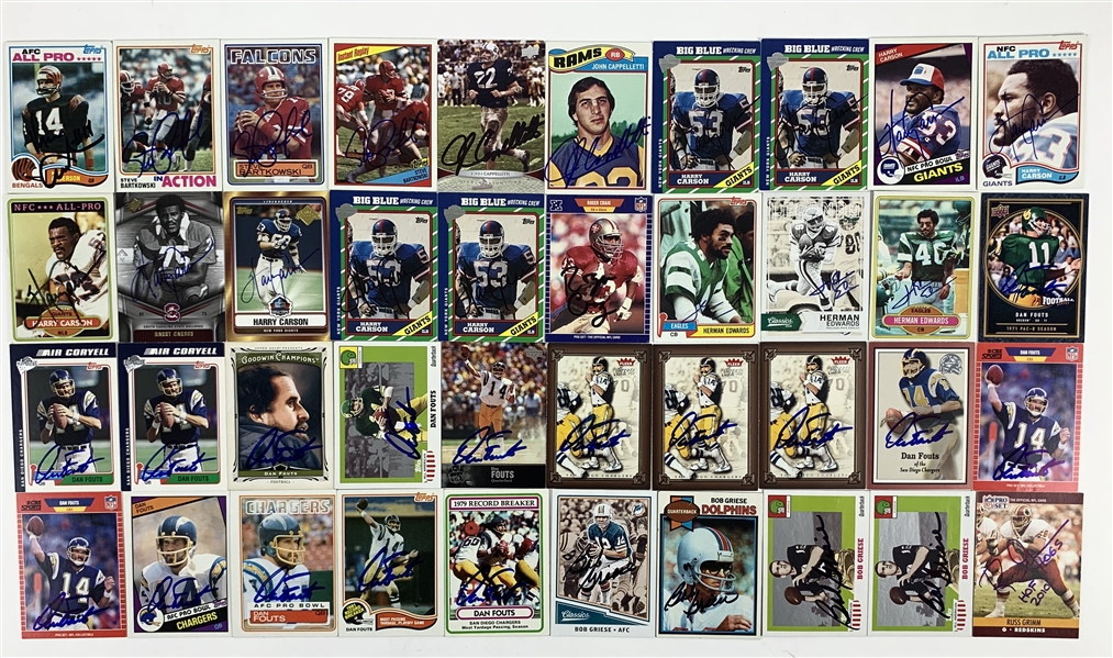 Football Greats Signed Trading Card Lot (75) w/Fouts, Griese, Carson, etc. :: HOFers, Stars, etc. (Beckett/BAS Guaranteed)