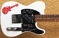 The Monkees Rare Group Signed Telecaster Style Guitar (3 Sigs)(Beckett/BAS)