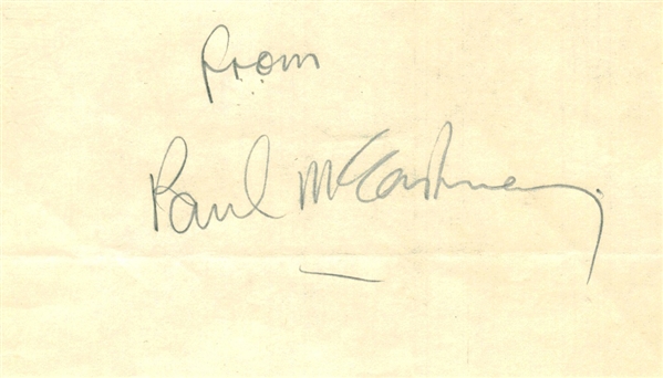 The Beatles: Paul McCartney Signed 3" x 5"Album Page (Epperson/REAL Guaranteed)