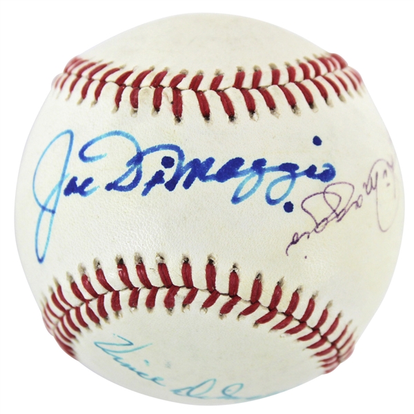 DiMaggio Brothers: Scarce Joe, Dom & Vince DiMaggio Multi-Signed OAL Baseball (PSA/DNA)