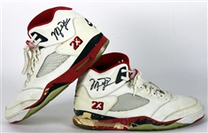 1990 Michael Jordan Game Used & Dual Signed Nike Air Jordan V Sneakers (Beckett/BAS & Mastronet COAs)