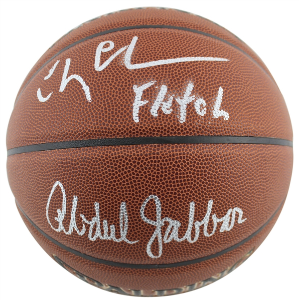 Chevy Chase & Kareem Abdul-Jabbar Dual-Signed "Fletch" Spalding NBA Basketball (Beckett/BAS & PSA/DNA)