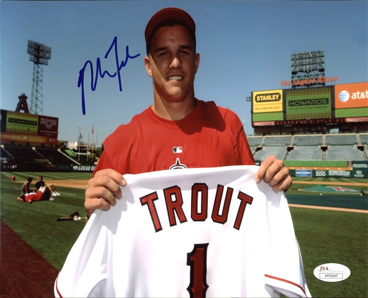 Mike Trout Rookie-Era Signed Los Angeles Angels 8" x 10" Photograph (JSA)