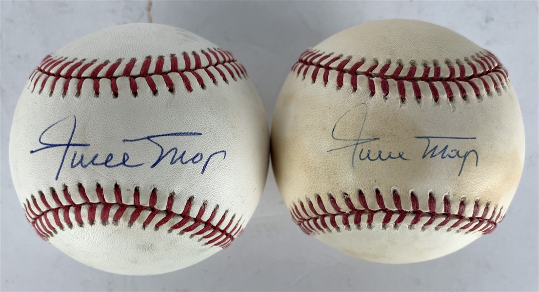Willie Mays Signed Lot of Two (2) ONL Baseballs (Beckett/BAS Guaranteed)