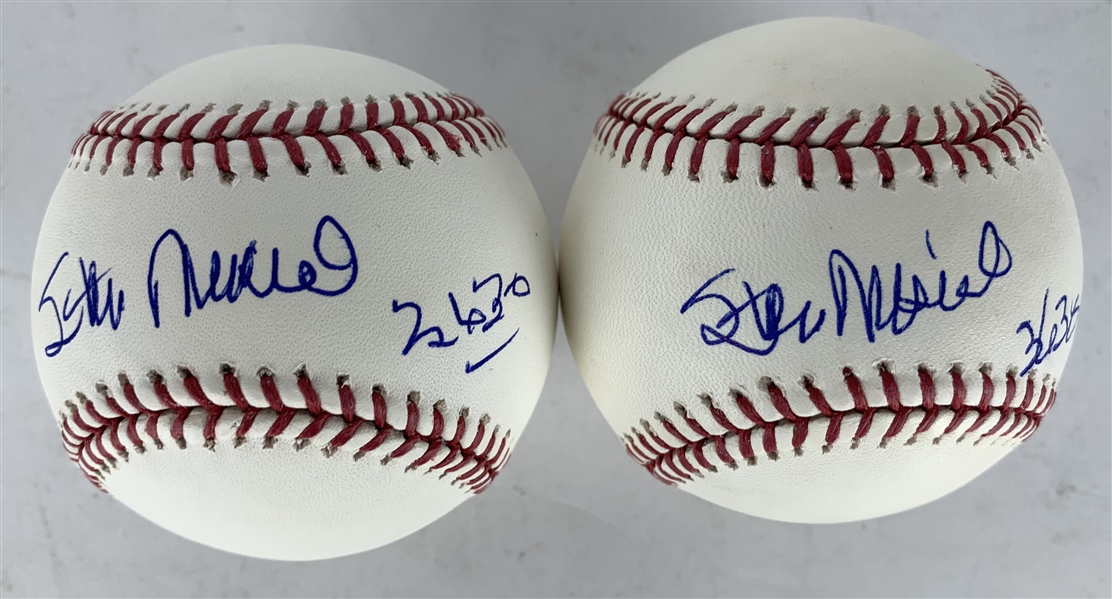 Stan Musial Lot of Two (2) Signed OML Baseballs (PSA/DNA)