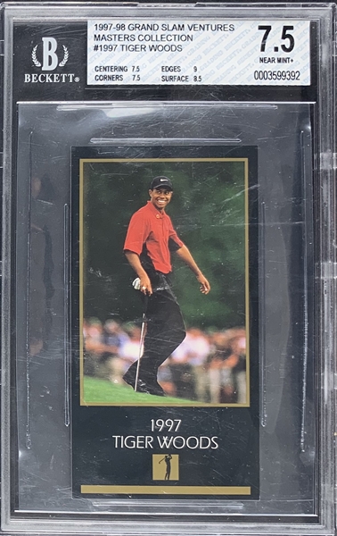 Tiger Woods 1997-98 Grand Slam Ventures Rookie Card :: BGS NM+ 7.5 with 9 Sub-Grades!