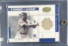 2003 Lou Gehrig Leaf Certified Fabric of the Game Limited Edition Card with Game Worn Pants Swatch!