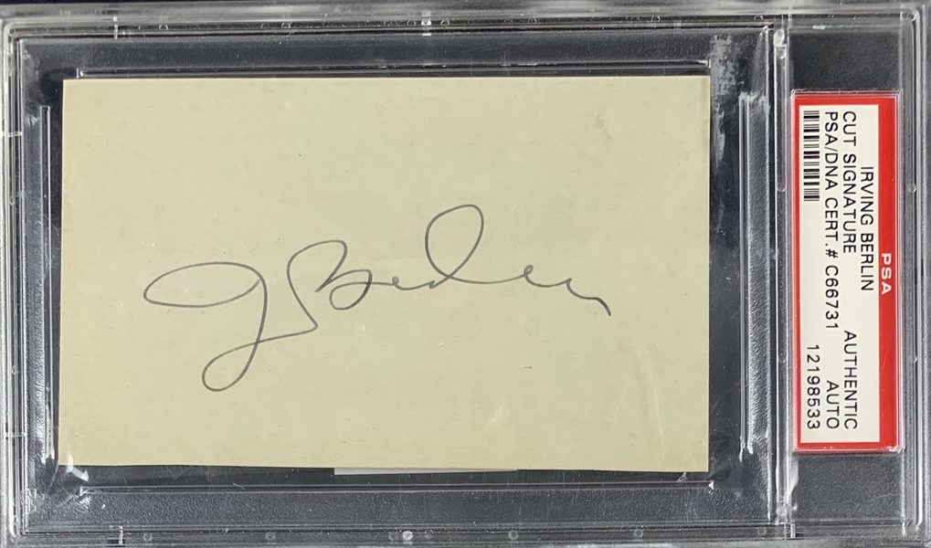 Irving Berlin Superb Signed 4" x 6" Card (PSA/DNA Encapsulated)