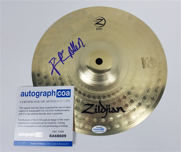 Def Leppard: Rick Allen Signed Zildjian Drum Cymbal (ACOA)