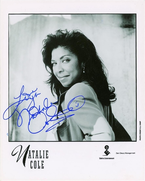 Nataie Cole In-Person Signed 8" x 10" Elektra Records Publicity Photograph (John Brennan Collection)(Beckett/BAS Guaranteed)