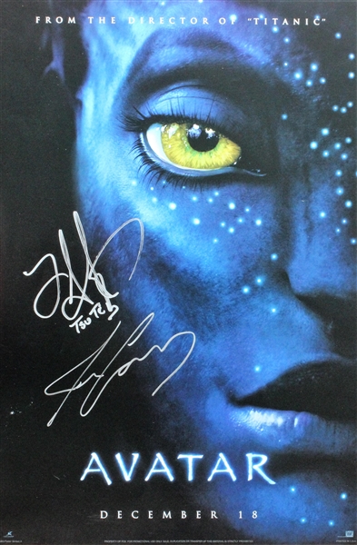 Avatar 12" x 18" Mini Poster Signed by James Cameron & Laz Alonso (Beckett/BAS)