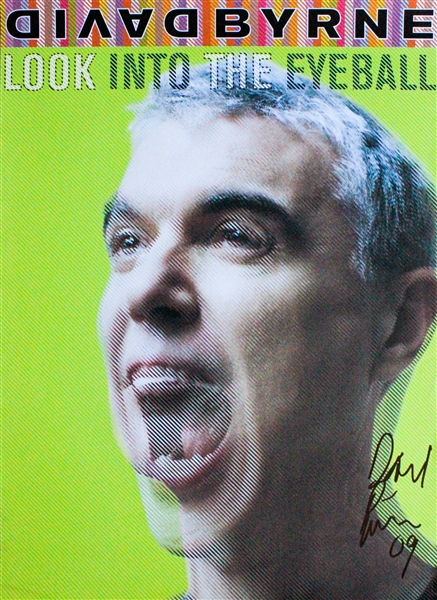 The Talking Heads: David Byrne Signed 18" x 24" Poster with Rare Full Autograph! (Beckett/BAS