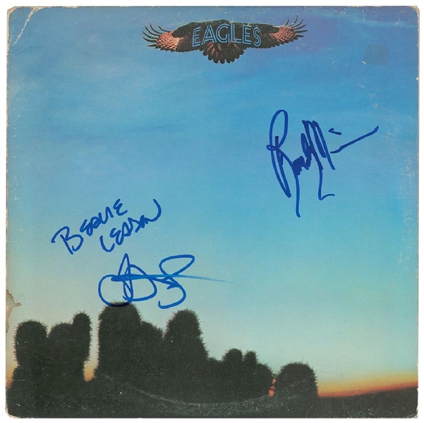 The Eagles Self-Titled Debut Album Signed by Leadon, Meisner & Souther (John Brennan Collection)(Beckett/BAS Guaranteed)