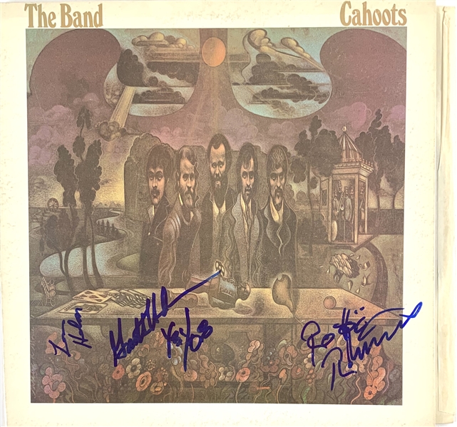 The Band Group Signed "Cahoots" Record Album w/Robertson, Hudson & Helm (John Brennan Collection)(Beckett/BAS Guaranteed)