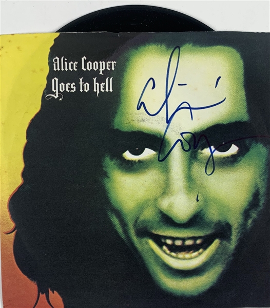 Alice Cooper Signed "Goes to Hell" 45 RPM Record (John Brennan Collection)(Beckett/BAS Guaranteed)