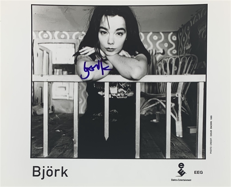 Bjork In-Person Signed 8" x 10" Elektra Records Publicity Photo (John Brennan Collection)(Beckett/BAS Guaranteed)