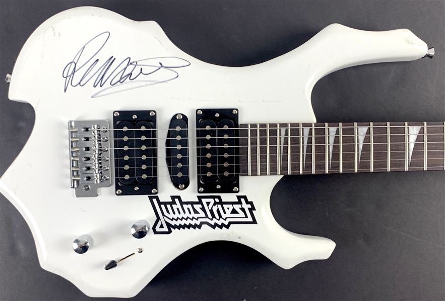 Judas Priest: Rob Halford Signed Heavy Metal Style Electric Guitar with Custom Decal (Beckett/BAS Guaranteed)