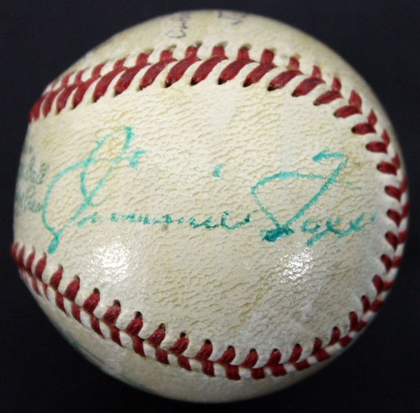 RARE Jimmie Foxx Single Signed OAL (Harridge) Mini Baseball! (PSA/DNA & JSA)