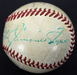 RARE Jimmie Foxx Single Signed OAL (Harridge) Mini Baseball! (PSA/DNA & JSA)