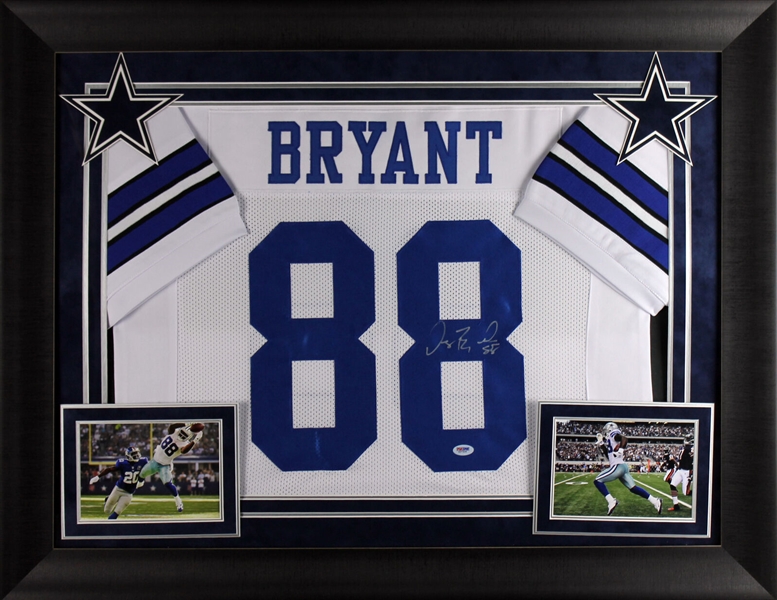 Dez Bryant Signed Cowboys Jersey in Custom Framed Display (PSA/DNA)