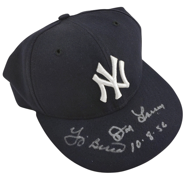Yogi Berra & Don Larsen Dual-Signed New York Yankees Cap (BAS/Beckett)