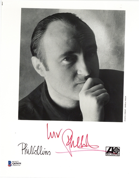Phil Collins Signed 8" x 10" Promotional Photograph (Beckett/BAS)