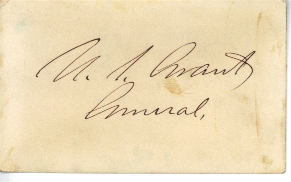 President U.S. Grant Near-Mint Signed 2.5" x 3.5" Album Page (Beckett/BAS)