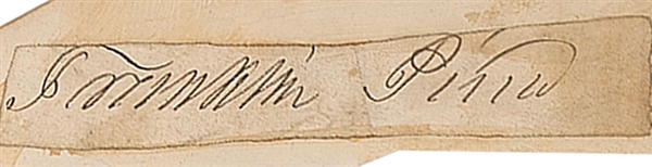 President Franklin Pierce Signed 1.25" x 4" Album Page (Beckett/BAS)
