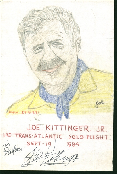 Joe Kittinger Signed 6" x 9" Artist Rendering (JSA)