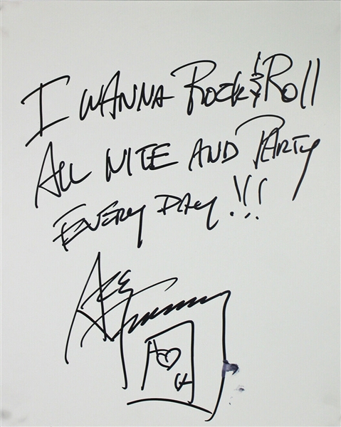 KISS: Ace Frehley Signed 16" x 20" Poster Board w/ "I Wanna Rock & Roll All Nite" Inscription (JSA)