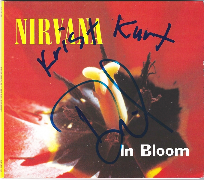 Nirvana Group Signed "In Bloom" CD Single w/ Cobain, Krist & Grohl! (John Brennan Collection)(Beckett/BAS)