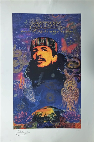 Carlos Santana Signed Original 20" x 30" Dance of the Rainbow Serpent Concert Poster Print(Beckett/BAS Guaranteed)
