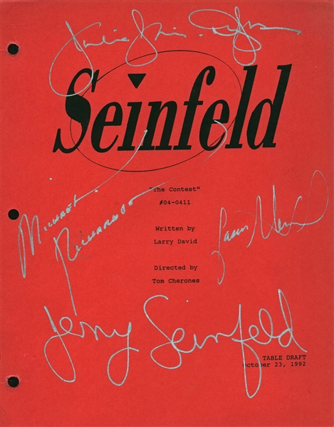 Seinfeld Multi-Signed Original 1992 "The Contest" Script w/ Jerry! (Beckett/BAS)