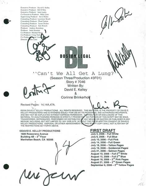 Boston Legal Cast Signed Original "Cant We All Get Along" Script w/ 7 Members! (Beckett/BAS Guaranteed)