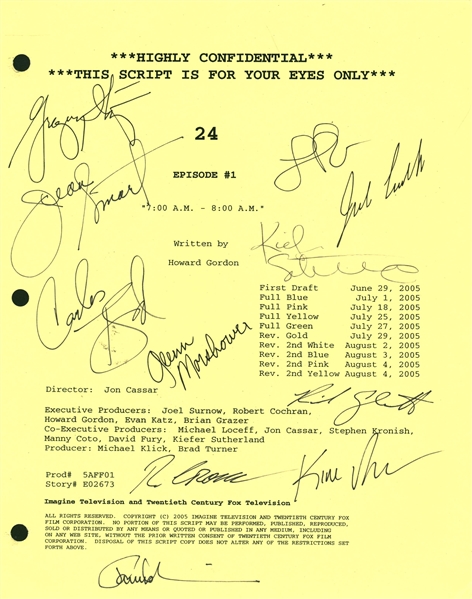 24 Cast Signed "7:00 A.M. - 8:00 A.M." Script w/ 10 Signatures! (Beckett/BAS Guaranteed)