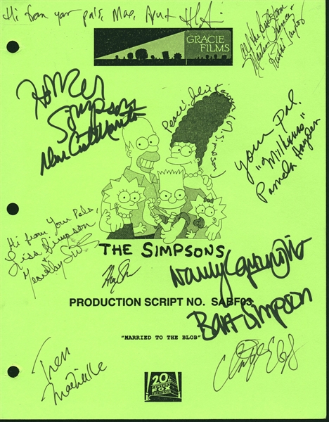 The Simpsons Cast Signed "Married to the Blob" Script w/ 9 Signatures! (Beckett/BAS Guaranteed)